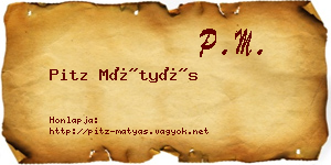 Pitz Mátyás névjegykártya