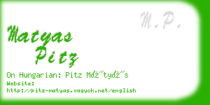 matyas pitz business card